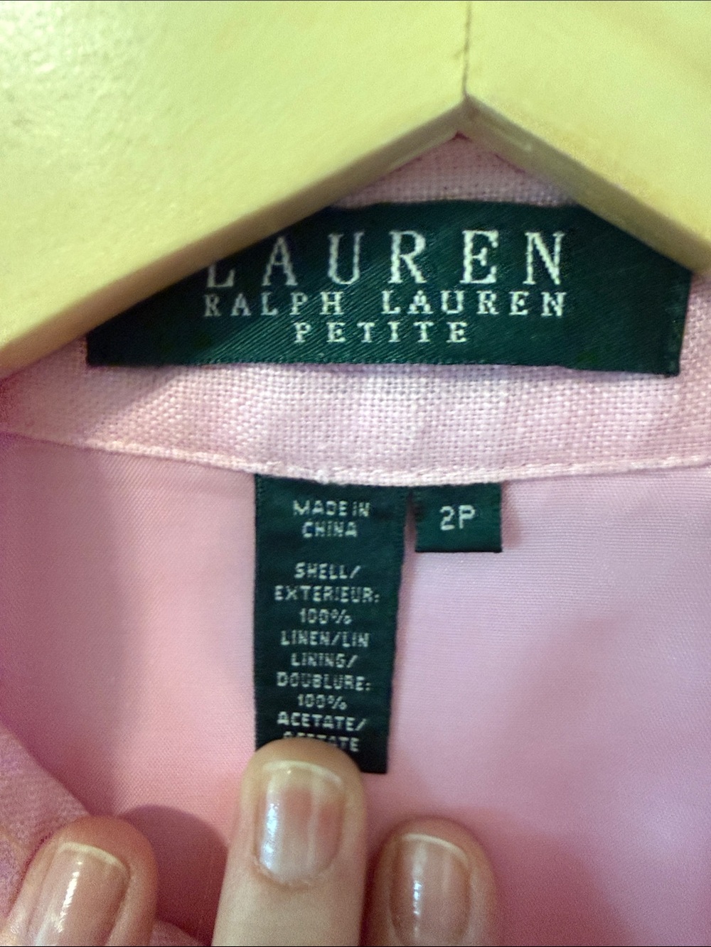 Lauren Ralph Lauren Light Pink Sleeveless linen Button-Front Midi Dress - Picture 2 of 3